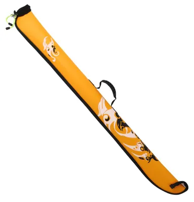 Produktbild von Faltbare, verstärkte EVA-Angelruten-Tasche, 125 cm, mit Griff – Aufbewahrungstasche für Angelruten, gelb