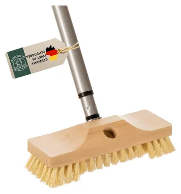 Produktbild von Schrubber mit Teleskopstiel aus Holz und Naturborsten