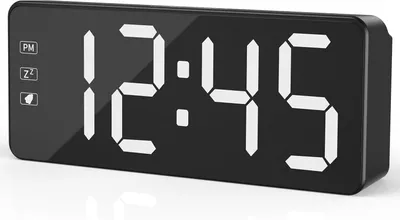 Digitaler Wecker, 7-Zoll-LED-Display, dimmbar, 12/24h, weißes Display