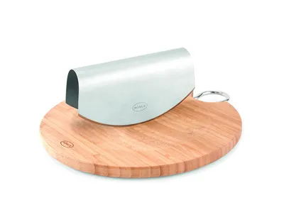 Obrázek produktu pro Vážicí nůž Rösle s bambusovou deskou 24 cm s drátěným roštem