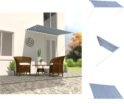 Immagine prodotto di vidaXL Tenda retrattile 250×150 cm blu e bianca - Tende da sole