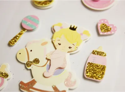 Produktbild von Aufkleber mit Glitterrelief - Baby Mädchen