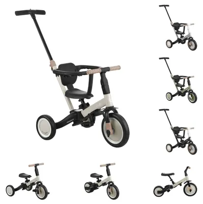 Produktbild von Kikkaboo Dreirad Flip 5 in 1 Stahlrahmen rutschfeste Griffe einstellbar umbaubar beige