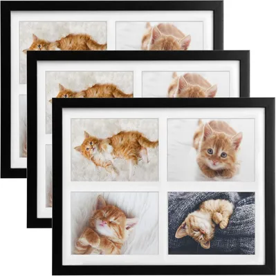 Image de Bomoe Cadre photo collage 3x pour 4 photos Galeria, 10x15 cm, noir
