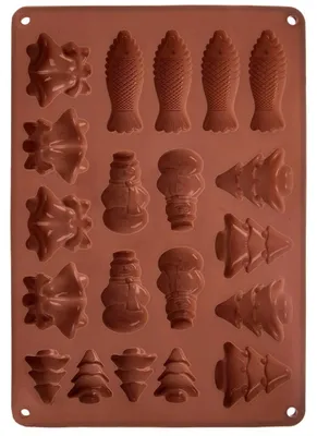 Produktbild von Silikon-Keks- und Schokoladenform, 34 x 24,5 cm, Braun