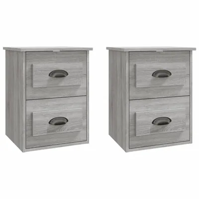 Produktbild von Wand-Nachttische 2 Stk. Grau Sonoma 41,5x36x53 cm