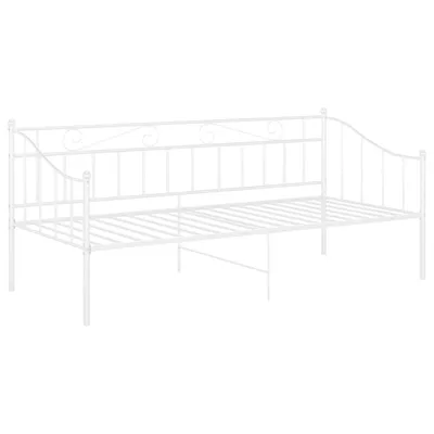 A white metal daybed is shown against a white background.