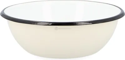 Produktbild von AGD Olkusz | Emaille Schüssel 24 cm - Creme - 2,5 l - Robuste Qualität - Skandinavisches Design
