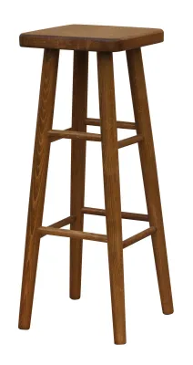 Produktbild von Barhocker aus Buchenholz 82 cm – Massivholzstuhl für Gastro, Restaurant, Bistro – neu, Eiche Farbe