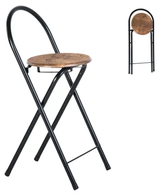 Produktbild von Faltbare Klapphocker - Leichte Sitzgelegenheit mit Rückenlehne - 57 cm Sitzhöhe