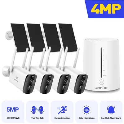 Produktbild von Drahtlose Überwachungskamera für den Außenbereich – WLAN-Kamera – Solar-Kamera – WLAN-Überwachungskamera – 4-Kamera-Set