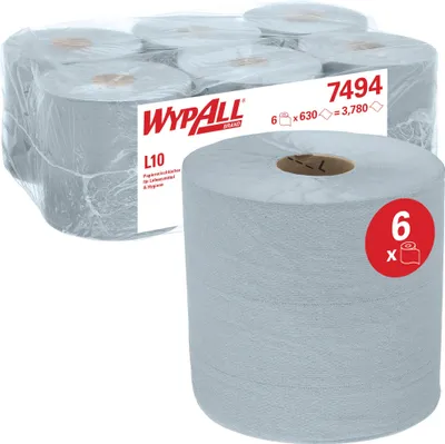 Produktbild von WYPALL Wischtuch Roll Control 7494 18,5x38cm blau 6St.