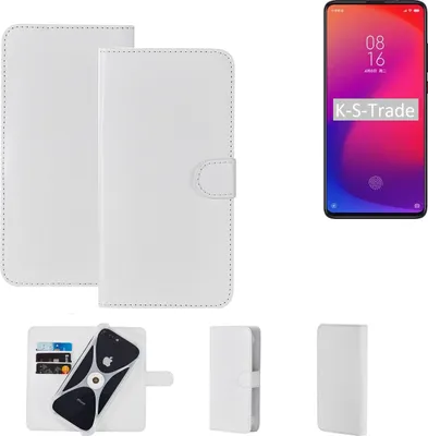 Produktbild von K-S-Trade Handy Hülle Schutz Hülle kompatibel mit Xiaomi Redmi 7 Cover Case Bookstyle Bumper weiß 1x