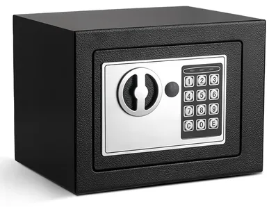 Obrázek produktu pro Elektronický trezor mini trezor s číselným zámkem - 6,6 litru - Ocel - Černá - 2 nouzové klíče