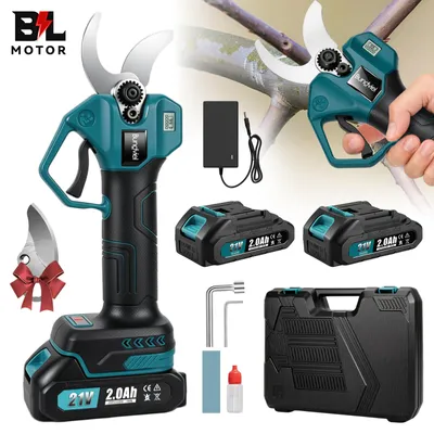 Produktbild von Akku-Astschere Bürstenloser Motor, Elektrische Gartenschere kompatibel mit Makita 18V Akku, mit 2x 2Ah Akku, 30-50mm Schnittdurchmesser für Zweige