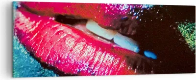 Produktbild von Bild auf Leinwand - Leinwandbild - Lippen Gesicht Frau - 140x50cm - Wand Bild - Wanddeko - Leinwanddruck - Bilder - Kunstdruck - Wanddekoration - Leinwand bilder - Wandkunst - AB140x50-0231