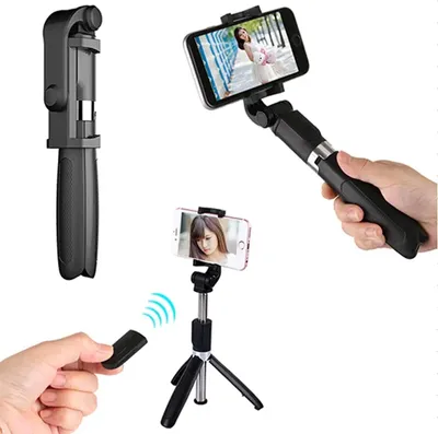 Obrázek produktu pro L01s Bluetooth selfie tyč se stativem selfie tyč z plastové slitiny selfie tyč pro iPhone Samsung Huawei, černá
