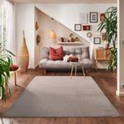 Produktbild von Weicher Teppich mit einfarbigem Design - Moderner Look für Wohnzimmer und Schlafzimmer, Größe: 160 x 230 cm, Farbe: Beige