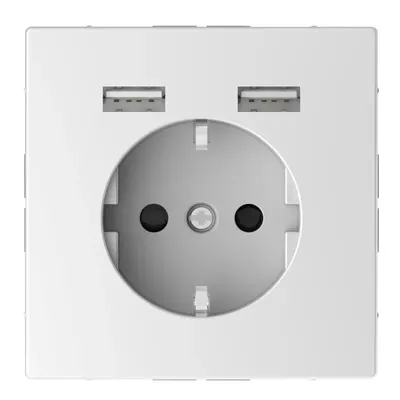 Obrázek produktu pro Zásuvka Merten Schuko s nabíjecí stanicí USB (MEG2366-6035)