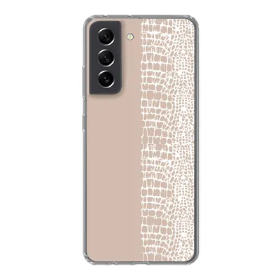 Produktbild von MuchoWow® Handyhülle Schutzhülle Hülle für Samsung Galaxy S21 FE Schlange - Design - Rosa Silikon Softcase Handy Hülle - Mobiltelefonhülle