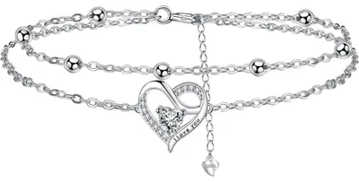 Produktbild von Damen Armband Silber 925 Zirkonia Doppelherz 17+4cm verstellbar Geschenk