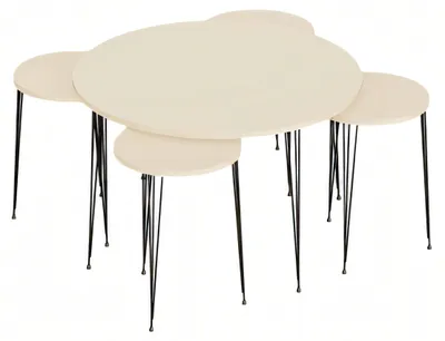 Produktbild von Eleganter Beistelltisch aus Holz in Beige für modernes Wohnzimmer