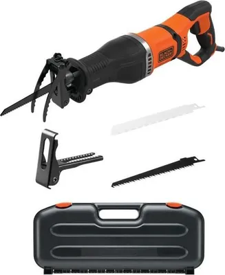 Obrázek produktu pro Elektrická pila Black+Decker BES301K-QS, 750 W, variabilní rychlost 0–2800 ot./min, řezání dřeva, kovu a plastu