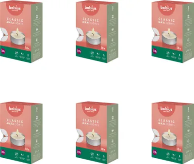 Image de Bolsius - Maxi - Bougies à réchaud - 18 pièces par paquet - Boîte - Pack avantage - 108 pièces - 6 Emballage