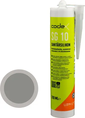 A tube of sealant and a color swatch.