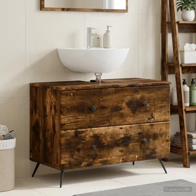 Immagine prodotto di Maison Exclusive - Mobile lavabo BREDA, finitura effetto legno "rovere fumé", dimensioni 82 x 41 x 59 cm