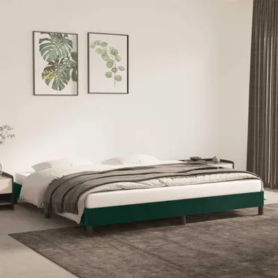Obrázek produktu pro vidaXL Rám postele bez matrace tmavě zelený 200x200 cm sametový