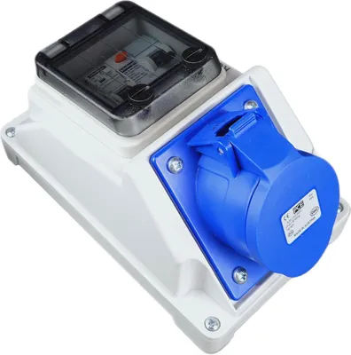 Produktbild von RoadEu - CEE 16A Steckdose und FI Schutzschalter - 230V 3P Einphasige Steckdose mit Schalter, Wandsteckdose mit Leistungsschalter