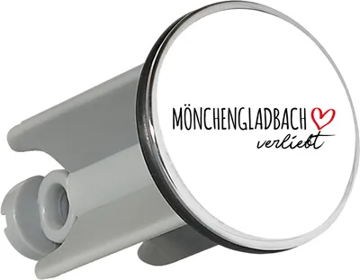 Produktbild von Huuraa Waschbeckenstöpsel Mönchengladbach verliebt 4cm höhenverstellbar Abflussstopfen Geschenkidee