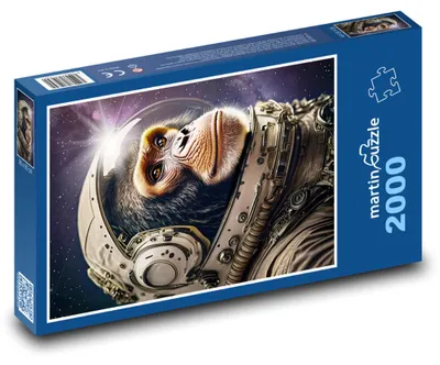 Obrázok produktu pre Puzzle 2000 Opica kozmonautka vo vesmíre - martinpuzzle