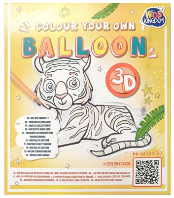Produktbild von Papierballon zum Bemalen 3D DIY Tiger