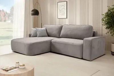 Produktbild von Ecksofa TORRE - Links seite Eckcouch L-Form mit Schlaffunktion & Bettkasten - Dunkelbeige (Velo624)