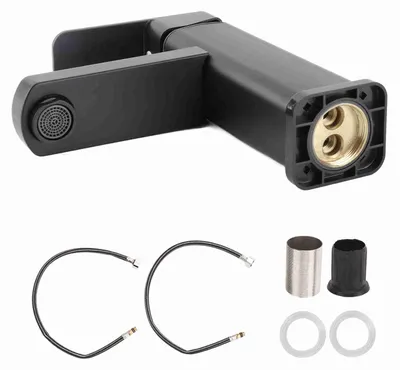 Immagine prodotto di Rubinetto per bagno, monocomando in acciaio inox, moderno, regolabile caldo-freddo lavabo per accessori, nero