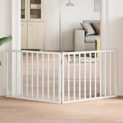 Produktbild von Faltbares Hundegitter mit 2 Paneelen in Weiß, 160 cm aus Pappelholz