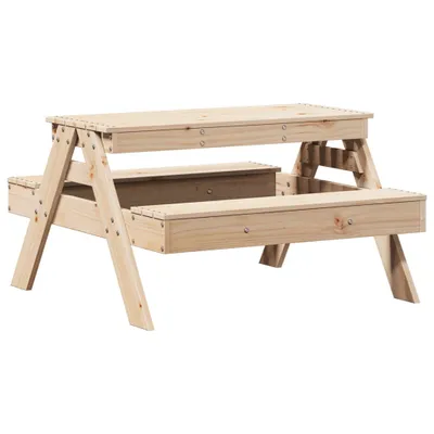 Image de Table de pique-nique pour enfants 88x97x52cm bois massif de pin