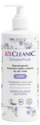 Produktbild von Cleanic Cream & Fresh Linen, hypoallergene, feuchtigkeitsspendende Flüssigseife, 500 ml