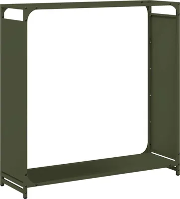 Produktbild von Brennholzregal Olivgrün 90x28x90 cm Kaltgewalzter Stahl