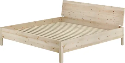 Produktbild von Zirbenbett Massivholzbett metallfrei Zirbe massiv 200x200 mit wählbarem Zubehör V-60.95-20Rollrost inkl.