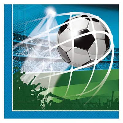 Productafbeelding van Servetten, 2-laags, voor voetbalfans, 33x33 cm, 20 stuks.