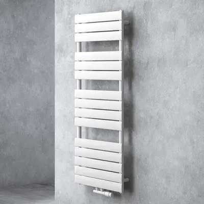 Image de doporro Radiateur de Salle de Bain Sèche-Serviette 140x60cm Radiateur à Eau Chaude Vertical Blanc Sèche-serviettes de Salle de Bains