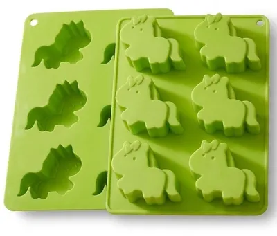 Silikon-Eiswürfelform Pony, 6 Fächer, wiederverwendbar