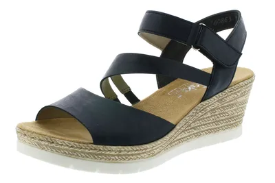 Produktbild von Rieker 619A4-14 Schuhe Damen Keilsandalen Sandalen Sandaletten, Größe:41 EU, Farbe:Blau