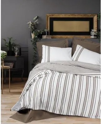 Produktbild von L'Essentiel Linge de Maison, Swell - Brown, Braun, Ranforce King-Size-Bettbezug-Set (FR), 100 % BAUMWOLLE RANFORCE, 240 x 220 cm