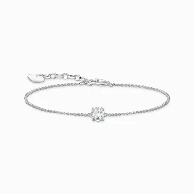 Image de Bracelet avec pendentif blanc en zirconium Argent
