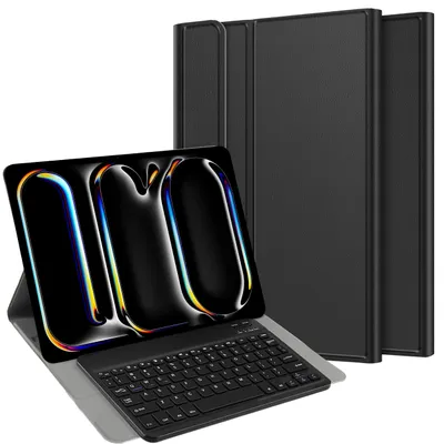Productafbeelding van Tablet Hoes met Toetsenbord geschikt voor iPad Pro 13 (2025 / 2024) M5 / M4 - QWERTY Portuguese Bluetooth Keyboard Case - Zwart