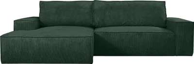 Produktbild von Cord-Ecksofa in Flaschengrün - links - AMELIA by PASCAL MORABITO